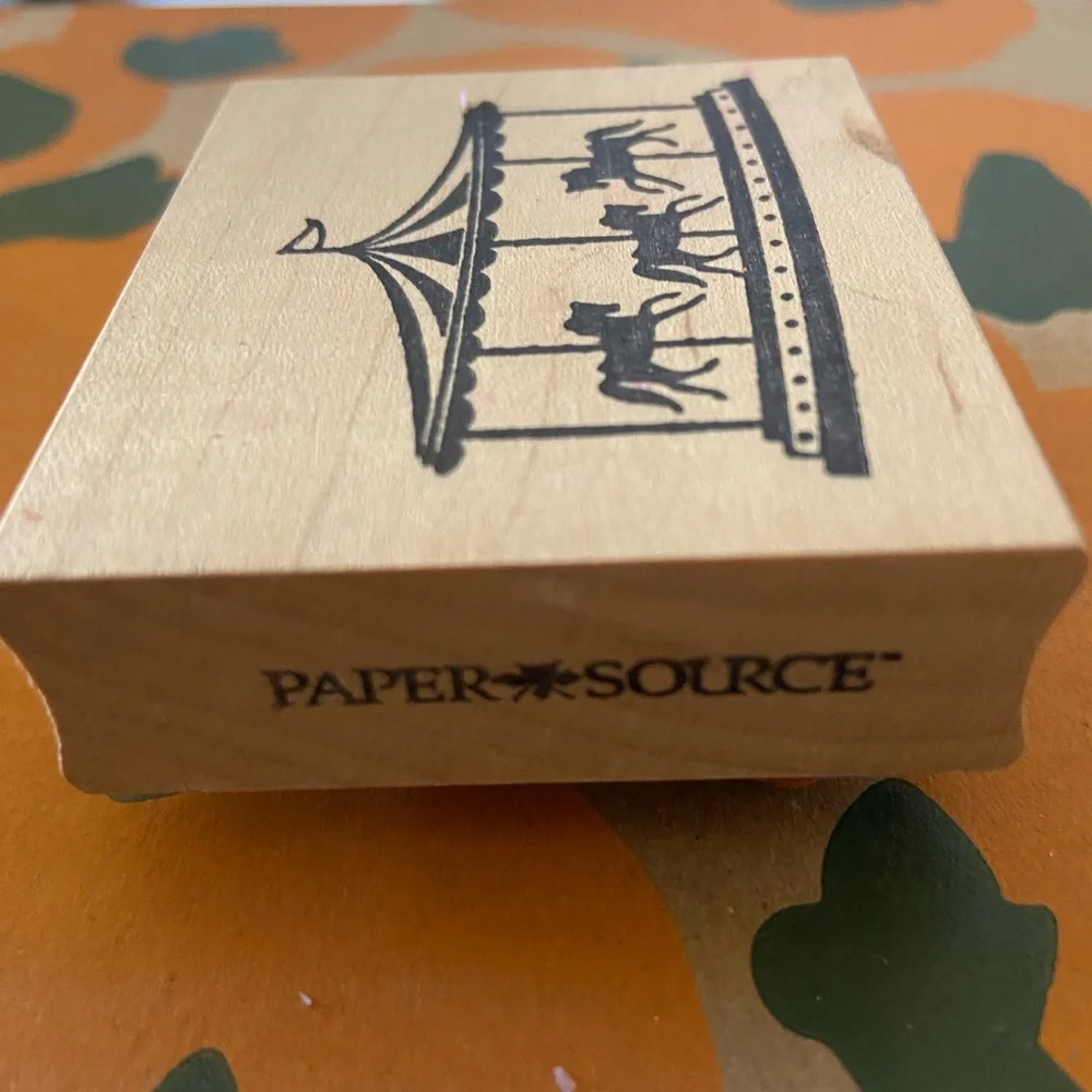Paper Source Carousel Wooden Stamp